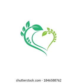 Naturaleza del símbolo del vector de la plantilla de logotipo ecológico de la hoja