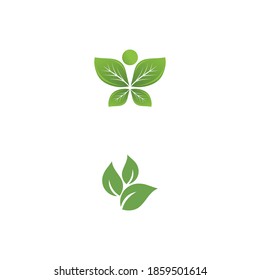 Naturaleza del símbolo del vector de la plantilla de logotipo ecológico de la hoja