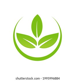 leaf ecology logo template vector icon