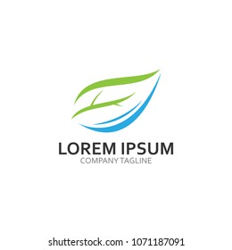leaf ecology logotype modern icon illustration