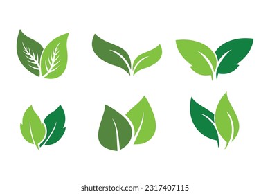 leaf ecology nature element, Leaf Icon set, green leaf ecology nature element vector