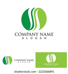 leaf ecology nature element vector icon