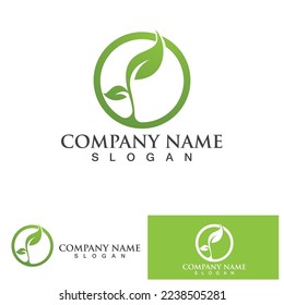 leaf ecology nature element vector icon