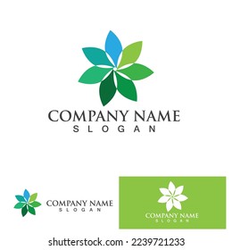leaf ecology nature element vector icon