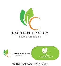 leaf ecology nature element vector icon