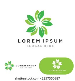 leaf ecology nature element vector icon
