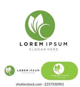 leaf ecology nature element vector icon