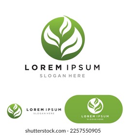 leaf ecology nature element vector icon