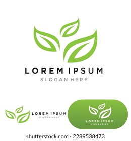 leaf ecology nature element vector icon