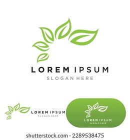 leaf ecology nature element vector icon