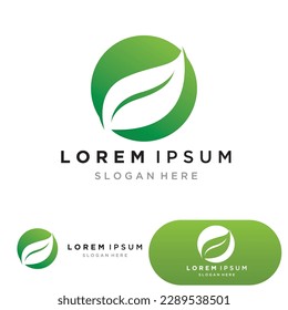 leaf ecology nature element vector icon