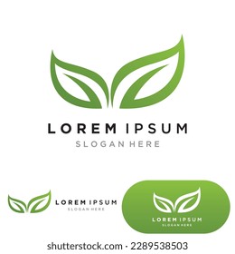 leaf ecology nature element vector icon