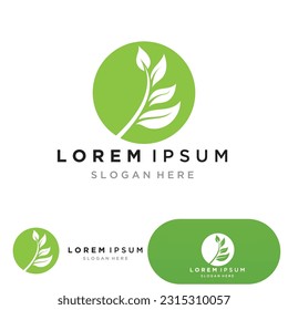 leaf ecology nature element vector icon