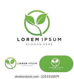 leaf ecology nature element vector icon