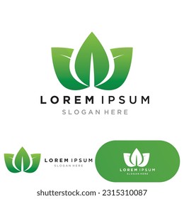 leaf ecology nature element vector icon
