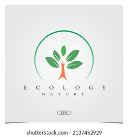 Blattökologie-Naturlogo Premium-Vorlage Vektor eps10