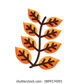 leaf with eight leaves line and fill style icon design of Plant natural floral theme Vector illustration