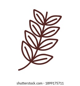 hoja con ocho hojas icono de línea de estilo aislado diseño de vegetación floral natural ilustración vectorial