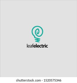 Leaf and electric and energy logo design lamp