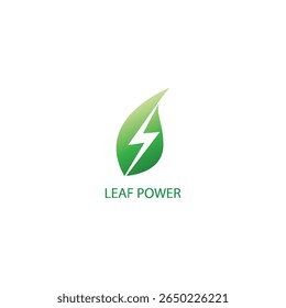 leaf electric power logo brand design illustration nature vector