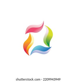 leaf element color gradient web logo design vector illustration