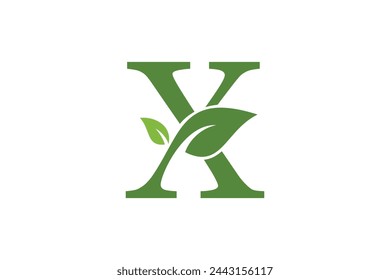 leaf element design with letter combination
