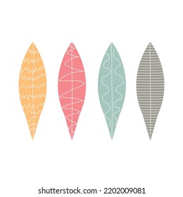 leaf element pastel colors set