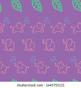 leaf elephant plant seamless repeat pattern. Great for backgrounds and kids