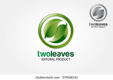 Leaf emblem and icon for ecology design, such a logo. 