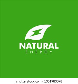 Leaf and energy logo combination, design inspiration vector template for nature