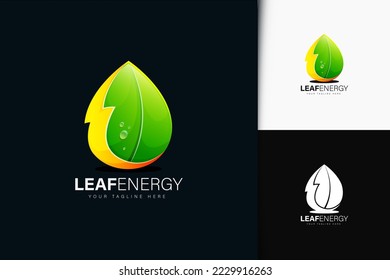 Leaf energy logo design with gradient