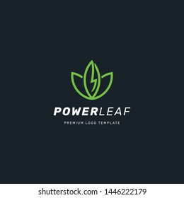 Leaf Energy Logo Template with Modern and Minimalist Style. Vector Editable