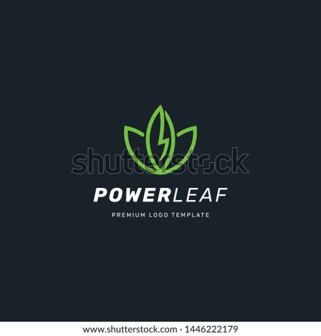 Leaf Energy Logo Template with Modern and Minimalist Style. Vector Editable