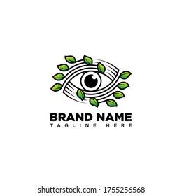 Plantilla de diseño de logotipo de ojos de hoja