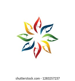leaf face logo template