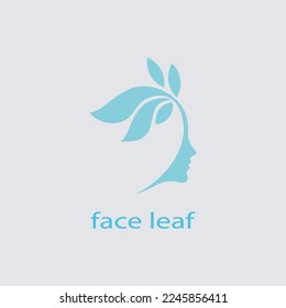 plantilla de logotipo de hoja y cara