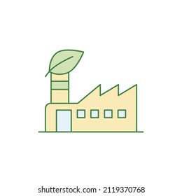 Leaf e icono de fábrica en glifo plano negro, estilo relleno aislado en fondo blanco