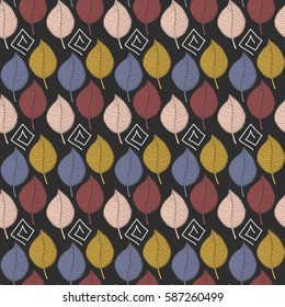 Leaf fall. Abstract Color leafs seamless pattern.