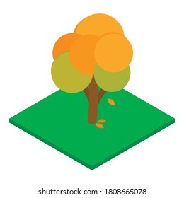 Leaf fall icon. Isometric illustration of leaf fall vector icon for web