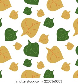Leaf fall pattern3. Autumn pattern with yellow and green leaves. Suitable for wrapping paper and all kinds of prints.