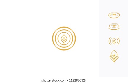 Leaf Fall River Logo Icon Vector