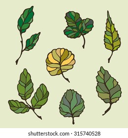 Leaf fall vector decorative hand-drawn illustration
