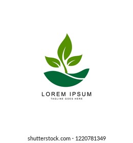 leaf and farm logo template