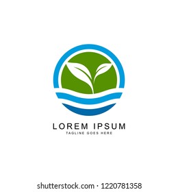 leaf and farm logo template