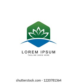 leaf and farm logo template