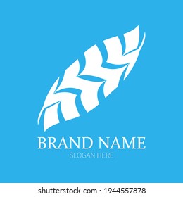 Leaf or feather elegant logo design