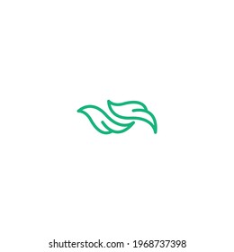 Leaf feather nature vector logo design green