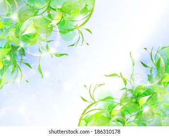 Leaf fern landscape