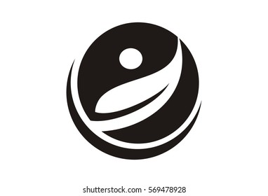 Leaf and Figure Logo Vector