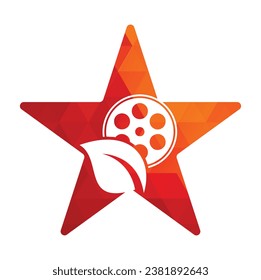 Leaf film roll vector logo design icon vector. Movie and leaf logo combination illustration.
